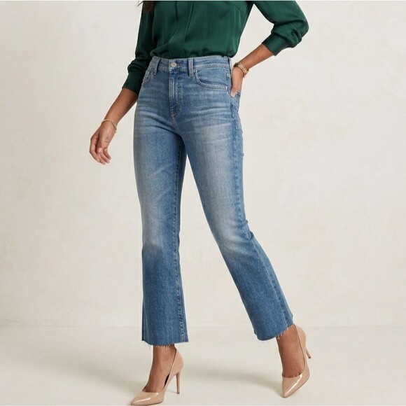 Ag Adriano Goldschmied Denim - AG Adriano Goldschmied NWT Farrah Boot Crop 28 Mid Rise Denim Flared 70s Western